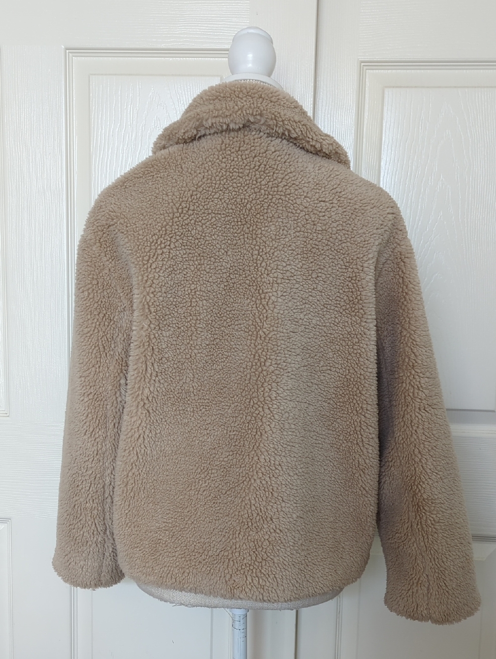 Zara Beige Teddy Faux-Shearling Button Jacket - Picture 5 of 6
